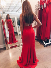 New Arrival Red Sheath Criss Cross Backless Long Prom Dress,BD22175