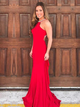 New Arrival Red Sheath Beaded Scoop Long Prom Dress BD22137