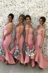 Pink Bridesmaid Dresses,Mermaid Bridesmaid Dress,Sleeveless Bridesmaid Dress,Cheap Bridesmaid Dresses,Off-shoulder Bridesmaid Dress,PD00131