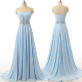 long prom dress,chiffon Prom Dress,sweetheart prom dress,blue prom dress,party prom dress,BD1282