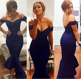 long prom dress,off shoulder Prom Dress,mermaid prom dress,elegant evening dress,hi-lo prom dress,BD2710