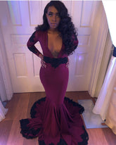 Long Sleeve Mermaid Evening Prom Dresses, BH91297