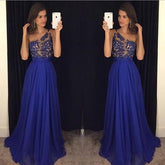 One-shoulder Prom Dresses,Gorgeous Prom Dress,A-line Prom Dresses,Royal Blue Prom Dress,Cheap Prom Dresses,PD00117