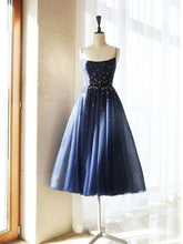 Blue A-line tulle short prom dresses blue tulle formal dresses,PD2209