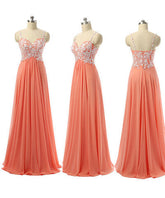long prom Dress,orange Prom Dress,cheap prom dress,lace applique prom dress,party dress,BD679