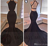 black mermaid long prom dress, black long mermaid evening dress with slit,PD45823