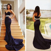 navy prom Dress,sweetheart Prom Dress,mermaid prom dress,evening dress,Long prom dress,BD1023
