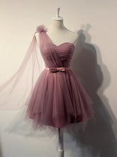 One shoulder prom Dress,Cheap Prom Dresses,Party dress for girls,Tulle prom dress,homecoming dress,BD369