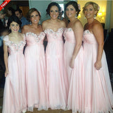 pink bridesmaid dress,long bridesmaid dress,chiffon bridesmaid dress,cheap bridesmaid dress,BD1601