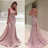 long prom dress,one shoulder prom dress,dusty pink prom dress,mermaid prom dress,BD2624