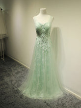 Mint Green Prom Dresses,New Fashion Prom Gowns,Elegant Prom Dress,Lace Prom Dresses,PD455849