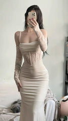 Sexy Mermaid Satin Mermaid Long Prom Dress,Sexy Evening Dresses