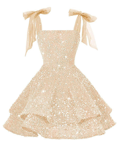 Girls Pink Sequin Flower Girl Dress with Bow Straps
