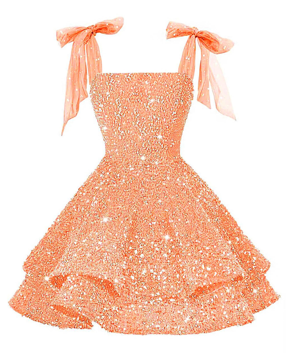 Girls Pink Sequin Flower Girl Dress with Bow Straps
