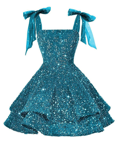 Girls Pink Sequin Flower Girl Dress with Bow Straps