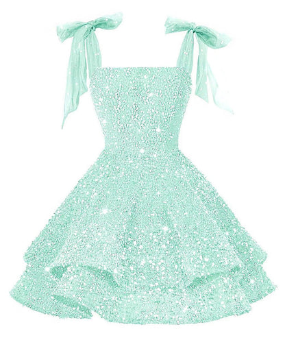 Girls Pink Sequin Flower Girl Dress with Bow Straps