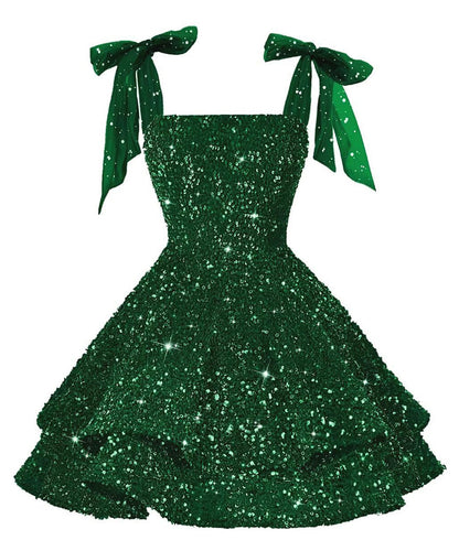 Girls Pink Sequin Flower Girl Dress with Bow Straps