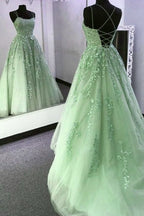 Violet Purple Lace Long Prom Dresses A Line Evening Gown,BD240706