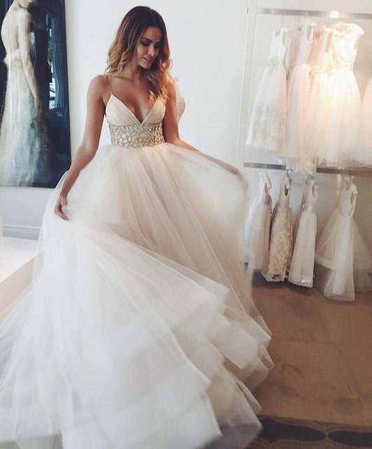 Gorgeous Wedding Dress,Spaghetti Straps Wedding Dress,Charming wedding Dress,Elegant Wedding Dress,PD00153