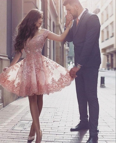 A-line Homecoming Dress,Off-shoulder Homecoming Dresses,Attractive Homecoming Dress,short prom Dress,PD00108