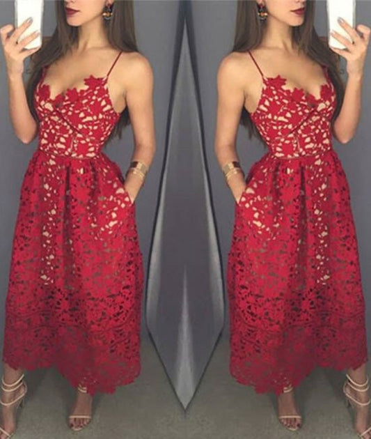 Spaghetti Straps Prom Dresses,Modern Prom Dress,Fashion Prom Dresses,Red Prom Dress,Cheap Prom Dress,PD00105