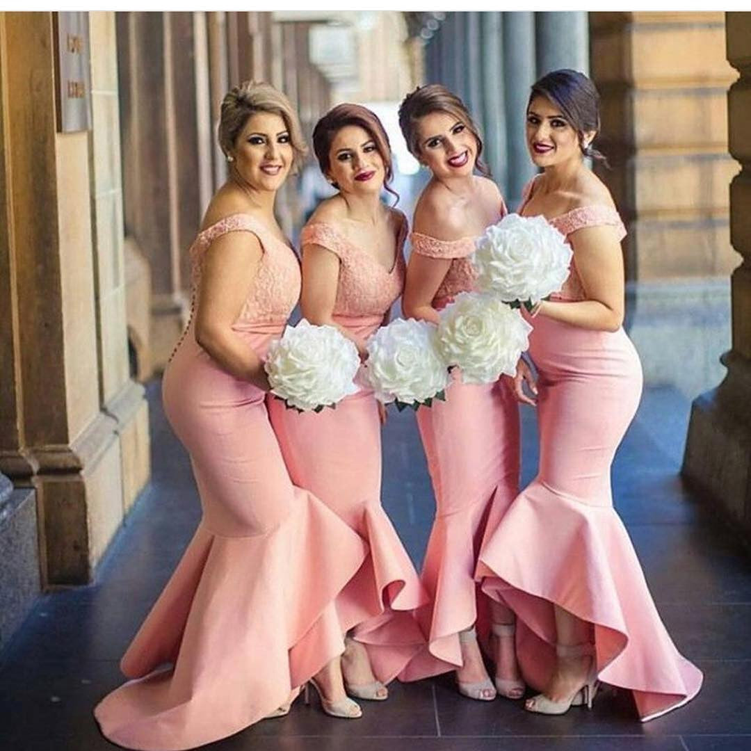 Pink Bridesmaid Dresses,Mermaid Bridesmaid Dress,Sleeveless Bridesmaid Dress,Cheap Bridesmaid Dresses,Off-shoulder Bridesmaid Dress,PD00131