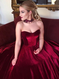 chic strapless A-line long prom dress elegant popular ball gown,HO131