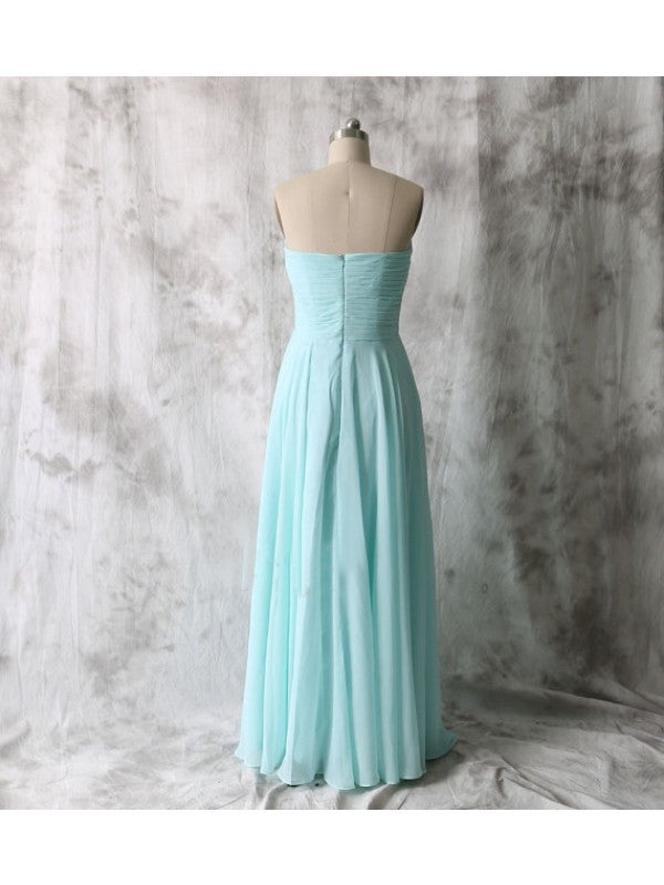 blue bridesmaid dress,long bridesmaid dress,simple bridesmaid dress,chiffon bridesmaid dress,BD621