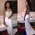 Two Pieces Prom Dresses, Mermaid Prom Dress,Off-shoulder Prom Dresses,White Prom Dress,Sexy Prom Dresses,PD00218