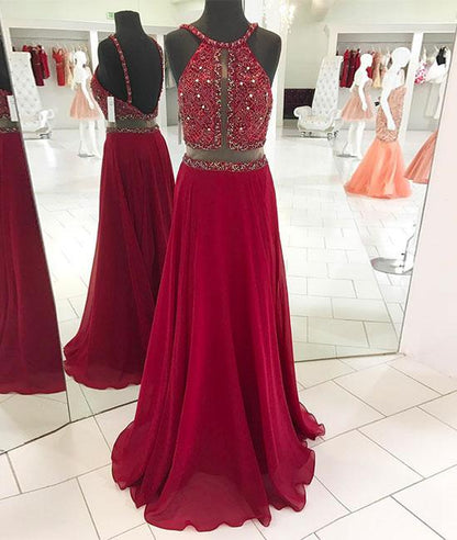 Two Pieces Long Prom Dresses, Evening Dresses,PD4558955