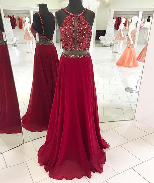 Two Pieces Long Prom Dresses, Evening Dresses,PD4558955