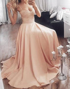 blush pink spaghetti straps simple long chic prom dress,HO182