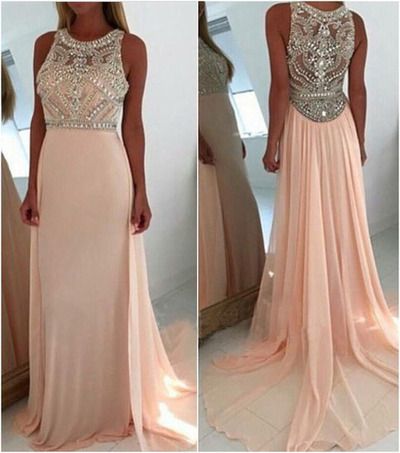 Blush pink prom dresses, long prom dresses, see through prom dresses, prom dresses cheap, sexy prom dresses, rhinestone prom dresses,PD45470