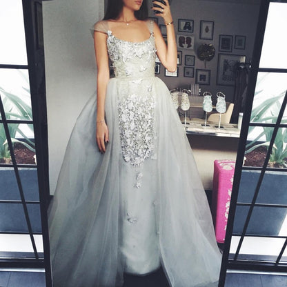 Cap Sleeve Prom Dresses,Appliques Prom Dress,Charming Prom Dresses,Attractive Prom Dress,PD00246