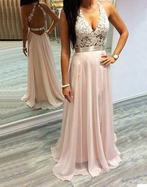 V-neck Prom Dresses,Light Pink Prom Dress,Charming Prom Dresses,Sweetheart Prom Dress,PD00247