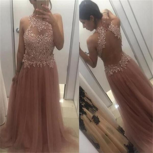 Appliques Prom Dresses,Back hollow Prom Dress,Tulle Prom Dresses,Sweetheart Prom Dress,PD00248