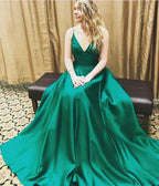 Hunter Green Prom Dresses,Simple Prom Dress,Spaghetti Straps Prom Dresses,Charming Prom Dress,PD00252