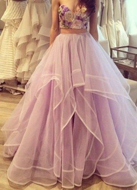 Flower Prom Dress,Two Pieces Prom Dresses,Sleeveless Prom Dress,Organza Prom Dresses,New Design Prom Dress,PD00282