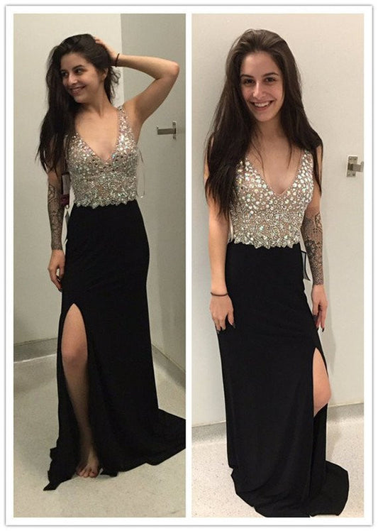 Cheap Prom Dress,Beading Prom Dresses,Sleeveless Prom Dress,Leg Slit Prom Dresses,New Design Prom Dress,PD00285