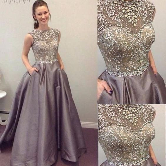 A-line Prom Dress, Long Prom Dress,beaded Prom Dress,charming Prom Dress, evening gown,PD00290