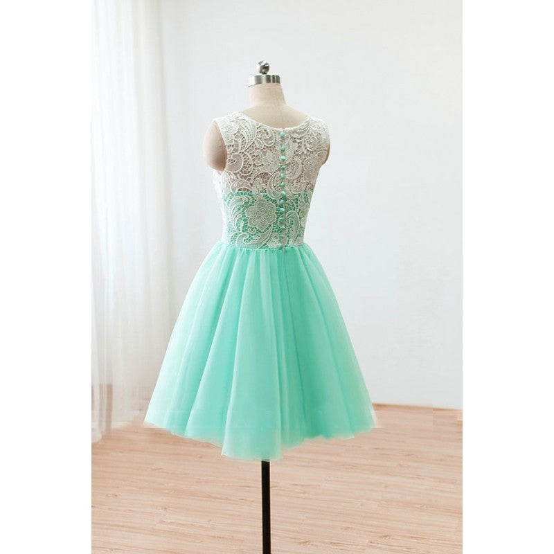Mint bridesmaid dress,Short bridesmaid dress,Lace bridesmaid dress,homecoming dress,BD395