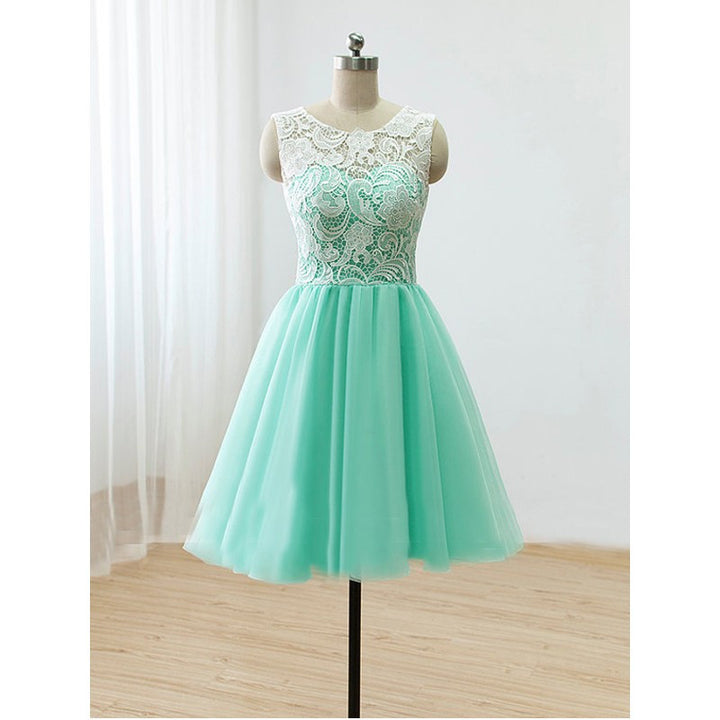 Mint bridesmaid dress,Short bridesmaid dress,Lace bridesmaid dress,homecoming dress,BD395