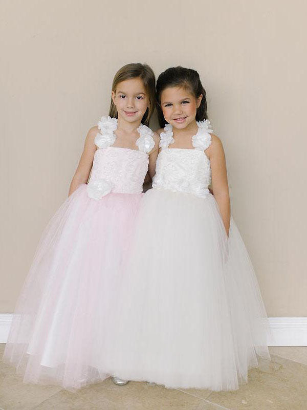 Cute Lovely Pink Flower Girl Dresses, Cheap Little Girl Dresses, FD003