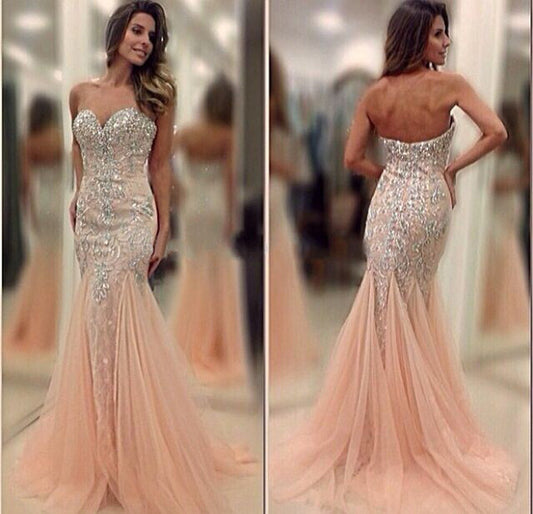 beaded prom Dress,pink Prom Dresses,formal Evening Dress,sweetheart prom dress,BD2853