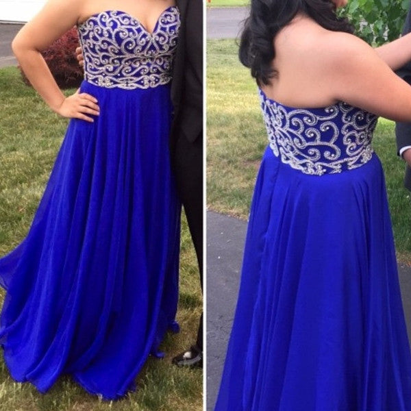 royal blue prom dress,long Prom Dress,sweetheart prom dress,charming prom dress,junior evening dress,BD2883