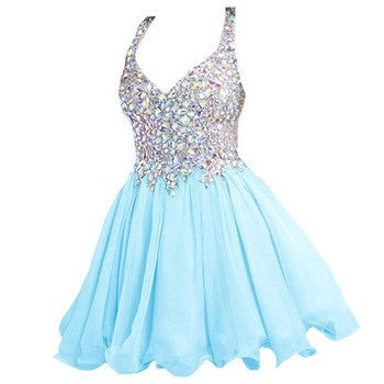 Blue Homecoming dress,short prom Dress,charming Prom Dresses,Party dress for girls,BD361