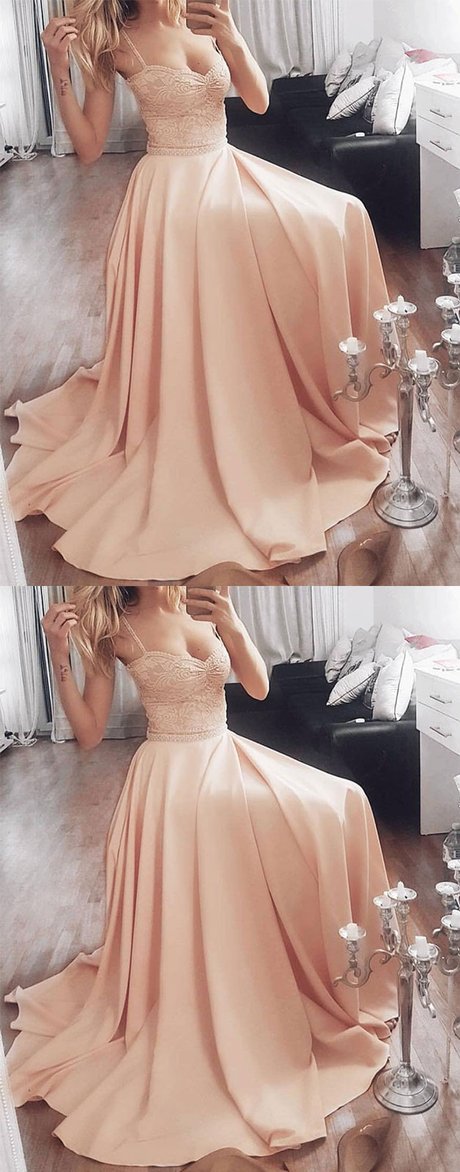 blush pink spaghetti straps simple long chic prom dress,HO182