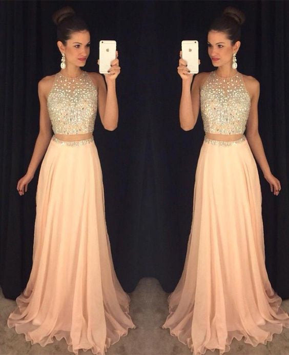 blush pink prom dress,two pieces Prom Dress,charming prom dress,gorgeous prom dress,evening dress,BD1352