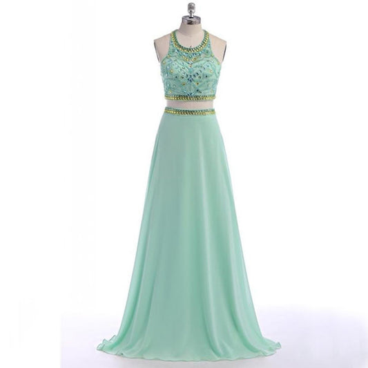 Long Prom Dresses,Mint Prom Dresses,Charming Prom Dress,Two pieces Prom Dress,Party dress,BD148