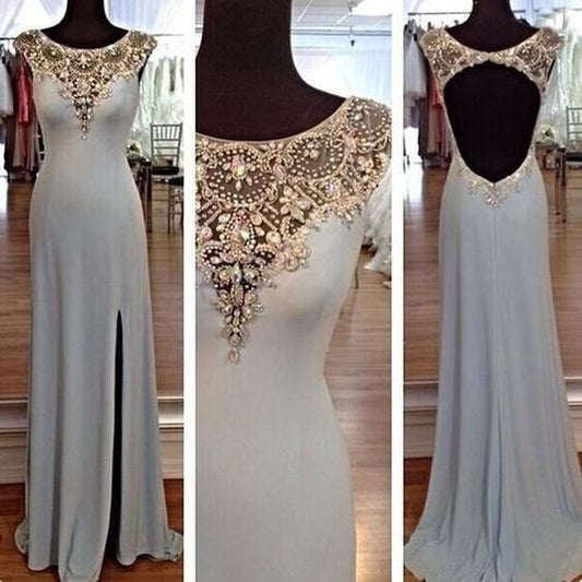 long Evening Dress,blue Prom Dress,backless prom dress,Charming prom dress,evening dress,BD804